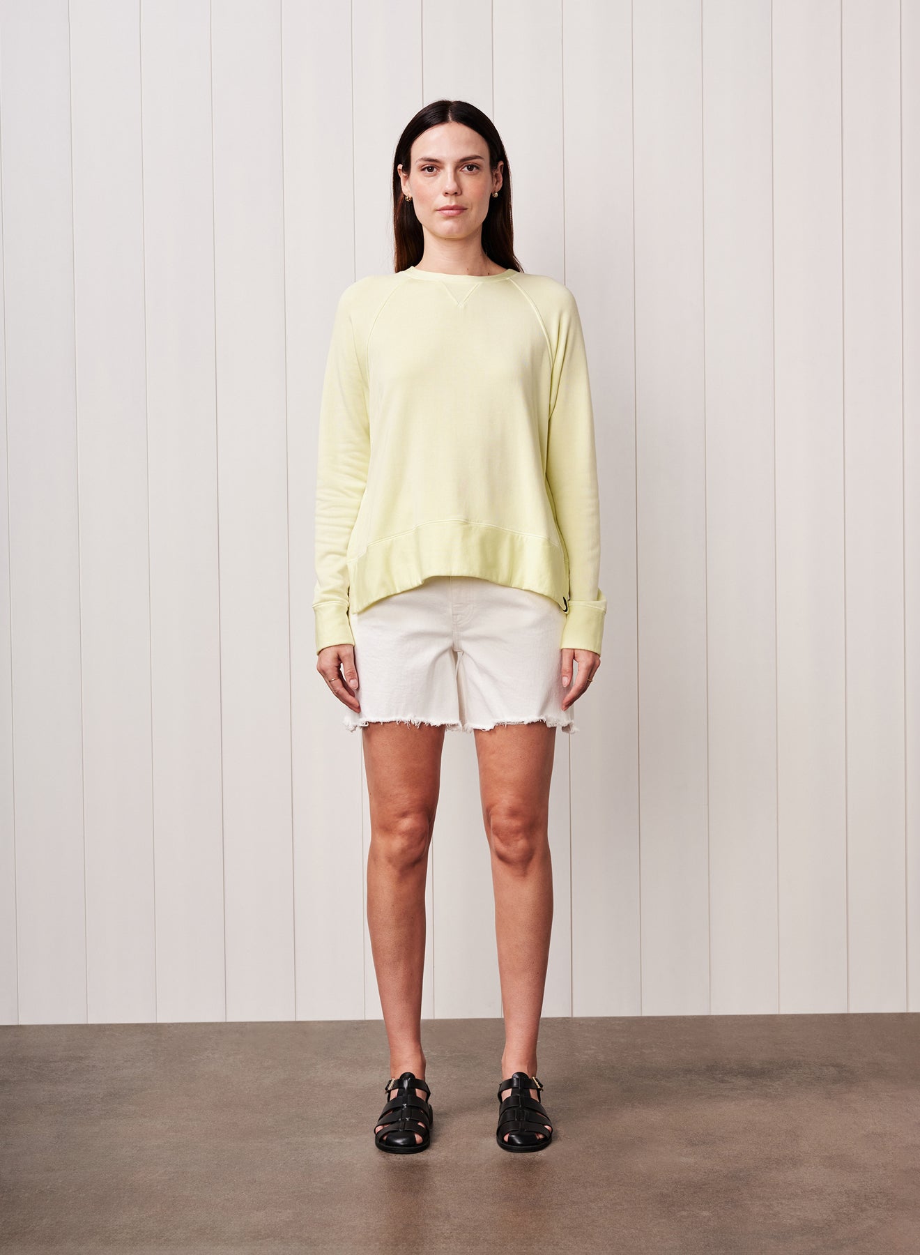 Softest Fleece Raglan Sweatshirt in Lemon Ice