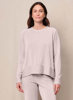 Softest Fleece Raglan Side Slit Sweatshirt in Softest Pink
