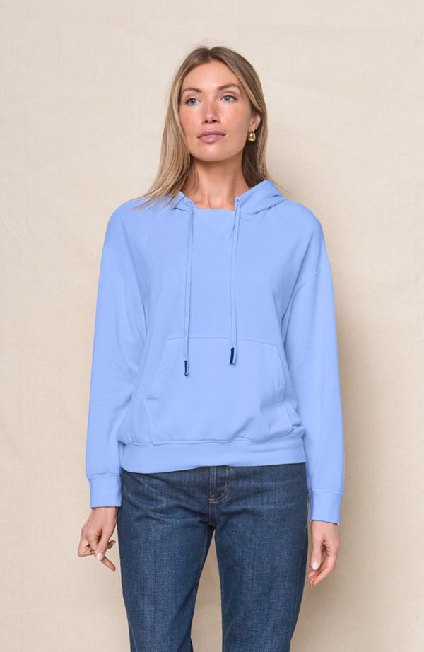 Softest Fleece Hood Pullover in Blue Topaz