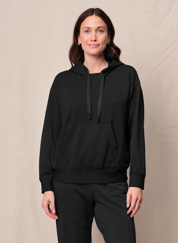 Softest Fleece Hood Pullover & Softest Fleece Dolphin Short in Black
