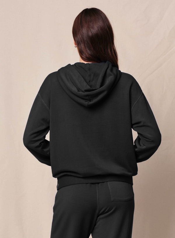 Softest Fleece Hood Pullover in Black