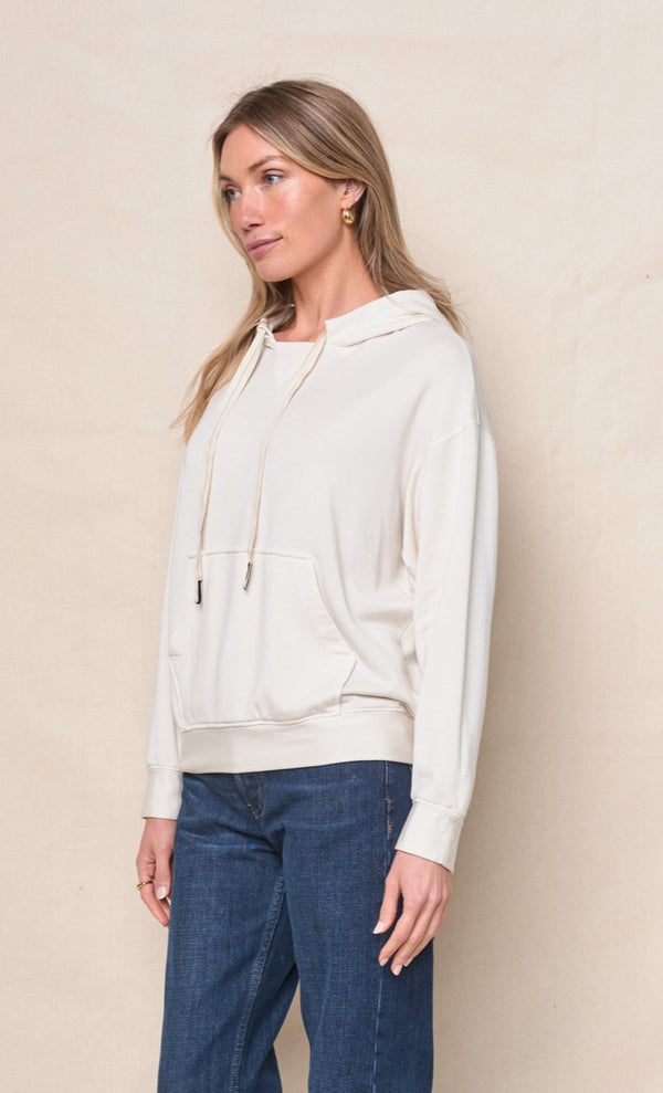 Softest Fleece Hood Pullover in Cream