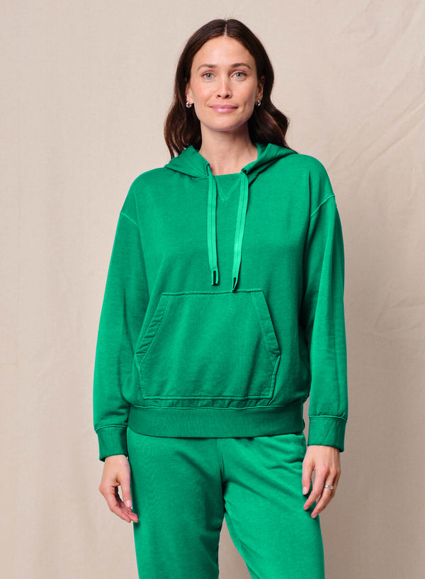 Softest Fleece Hood Pullover in Kelly Green