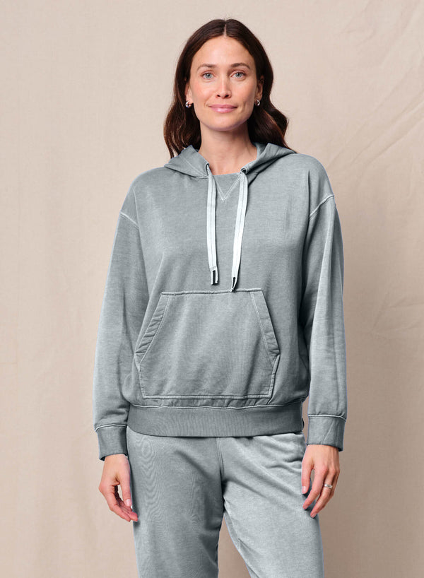 Softest Fleece Hood Pullover in Sea Glass