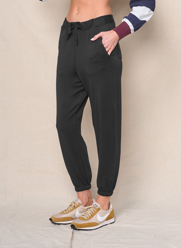 Softest Fleece Sweatpants With Pockets in Black