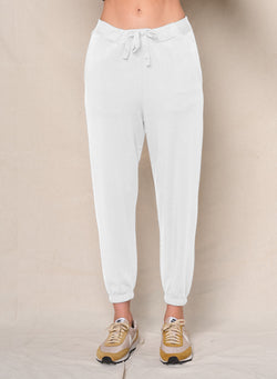 Softest Fleece Sweatpants With Pockets in White