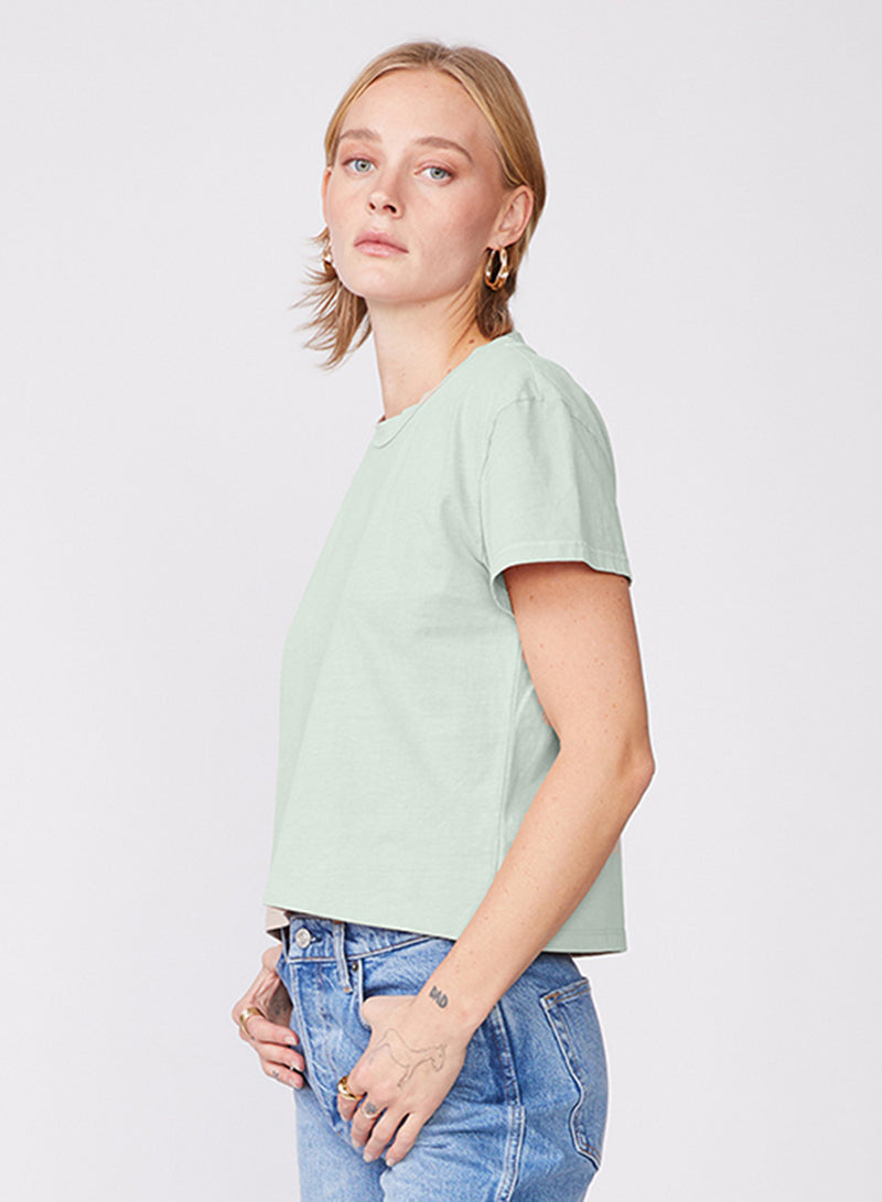 Cloud Jersey Short Sleeve Crew in Cactus