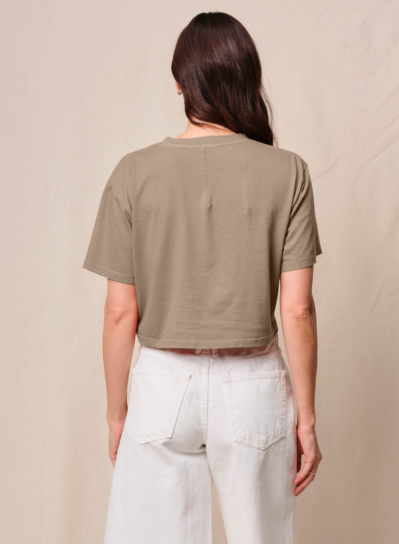 Cloud Jersey Cropped Boy Tee in Bay Leaf