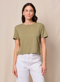 Cloud Jersey Short Sleeve Crew in Bay Leaf