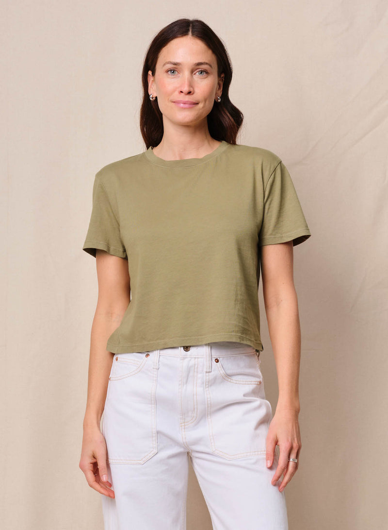 Cloud Jersey Short Sleeve Crew in Bay Leaf
