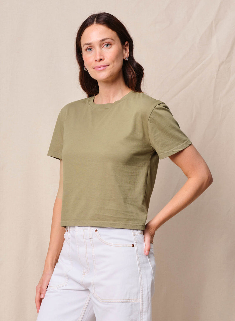 Cloud Jersey Short Sleeve Crew in Bay Leaf