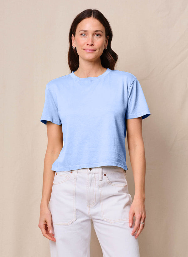 Cloud Jersey Short Sleeve Crew in Summer Sky