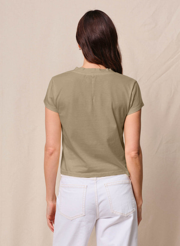 Cloud Jersey Short Sleeve V-Neck in Bay Leaf