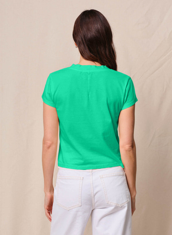 Cloud Jersey Short Sleeve V-Neck in Kelly Green