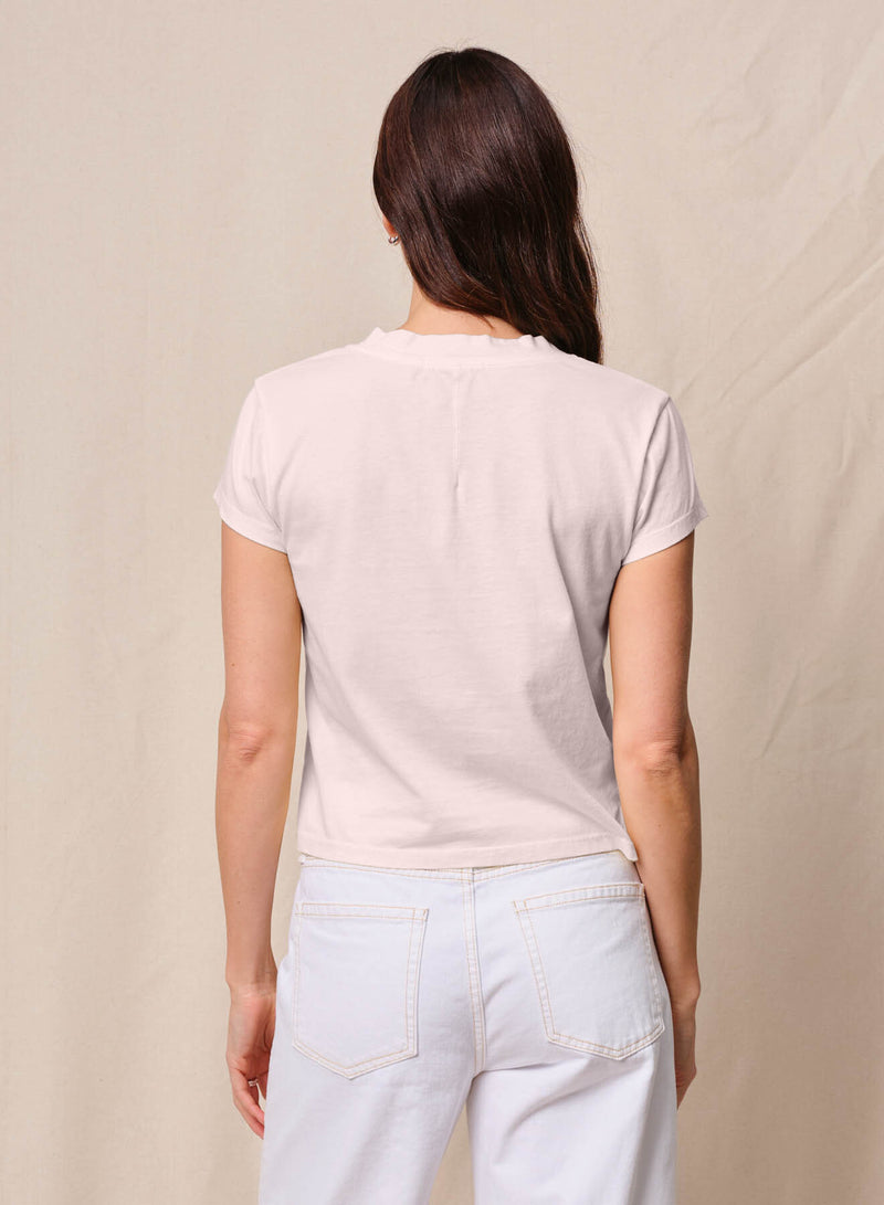 Cloud Jersey Short Sleeve V-Neck in Softest Pink