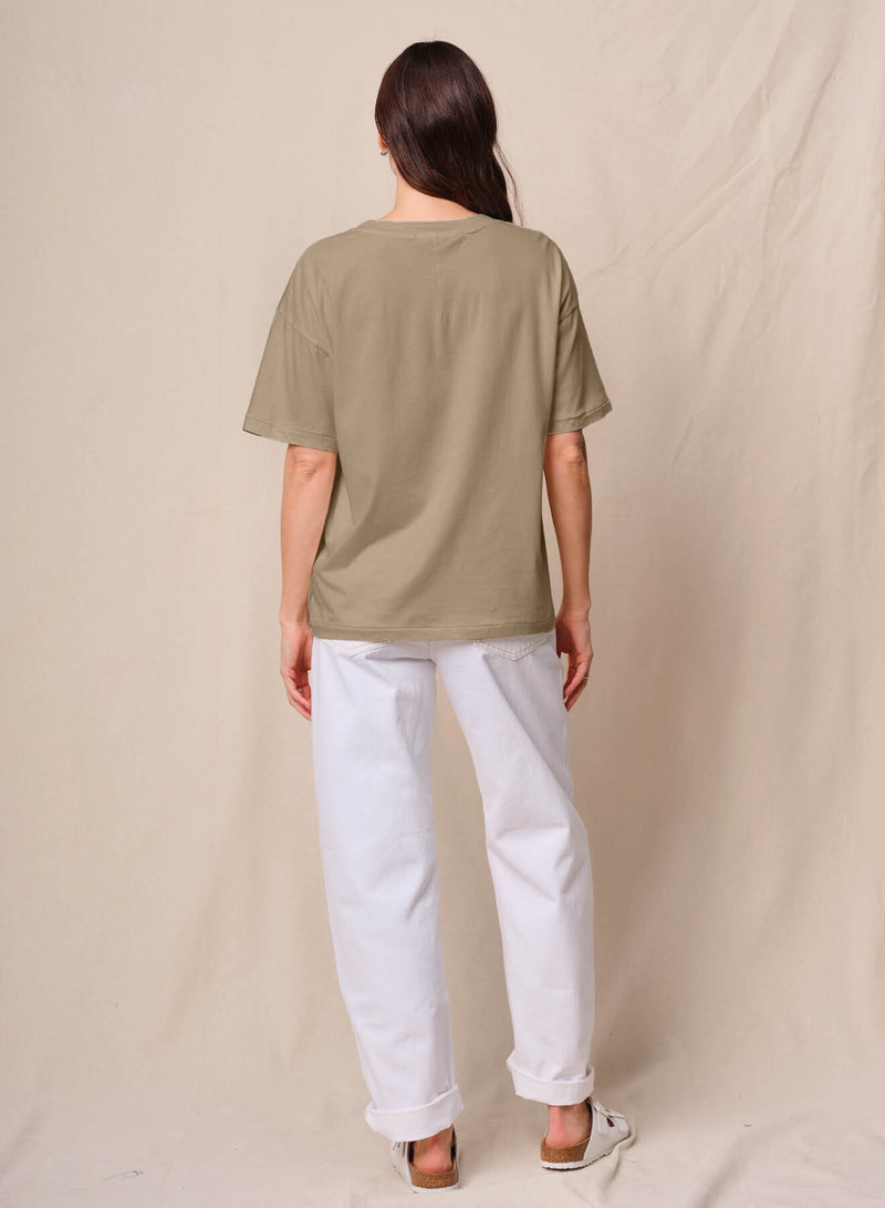 Cloud Jersey Oversized Pocket Tee in Bay Leaf