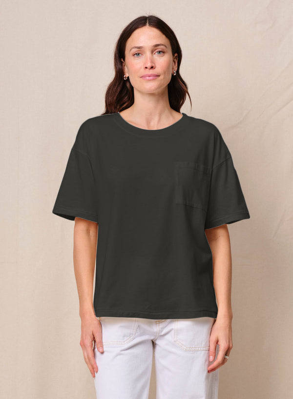 Cloud Jersey Oversized Pocket Tee in Black