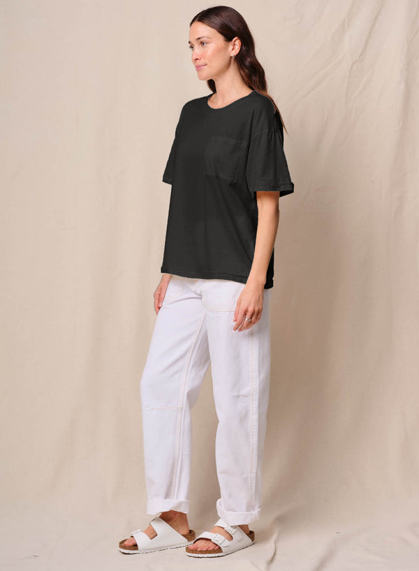 Cloud Jersey Oversized Pocket Tee in Black