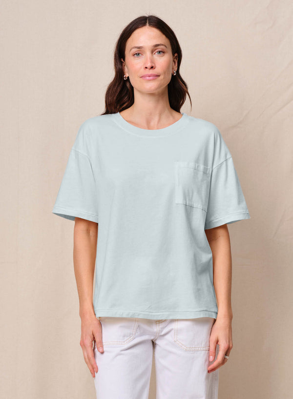 Cloud Jersey Oversized Pocket Tee in Sea Glass
