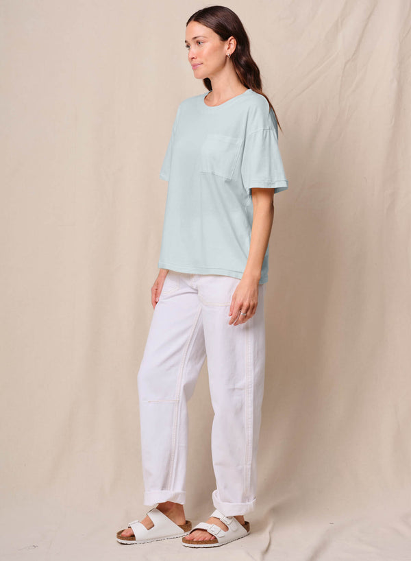 Cloud Jersey Oversized Pocket Tee in Sea Glass