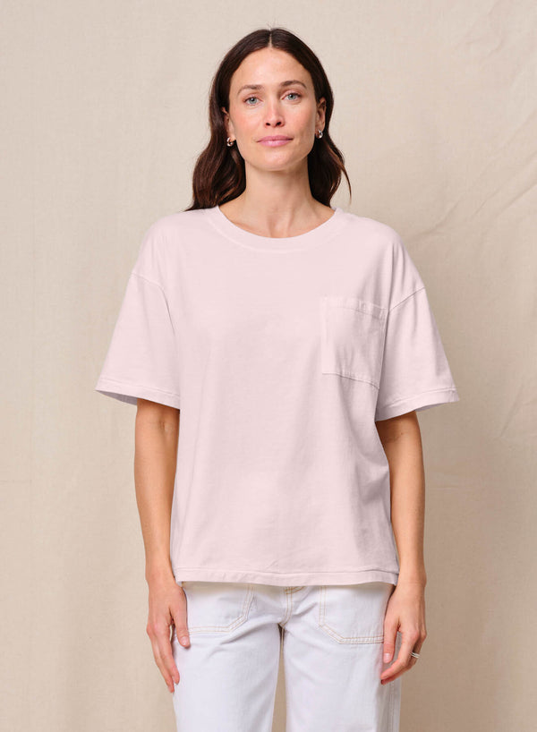Cloud Jersey Oversized Pocket Tee & Softest Fleece Dolphin Short in Softest Pink
