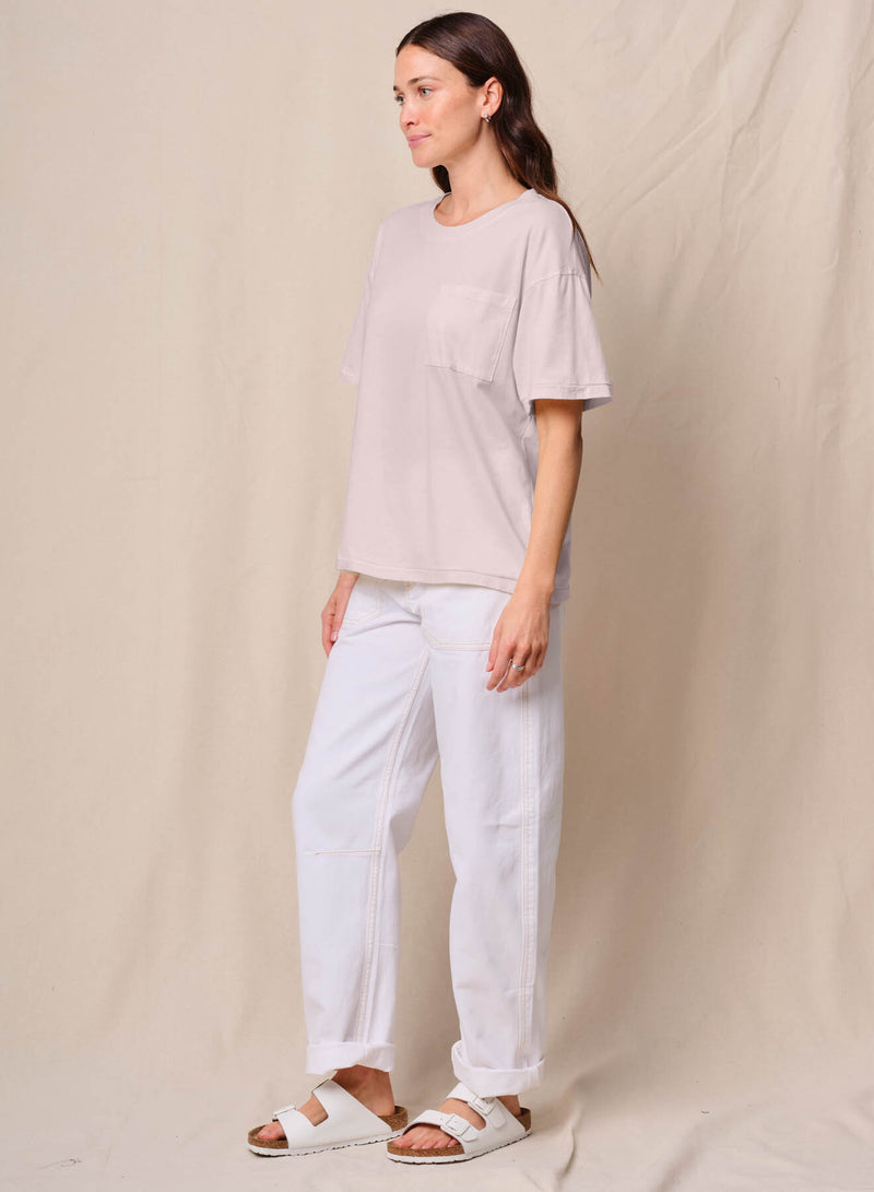 Cloud Jersey Oversized Pocket Tee & Softest Fleece Dolphin Short in Softest Pink