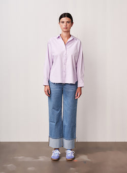 Fine Poplin Dolman Shirt in Lilac Mist