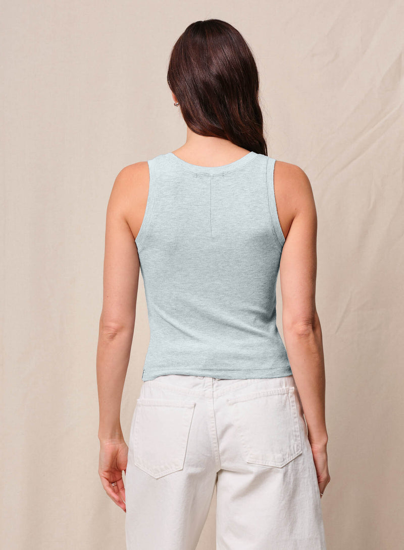 Fine 2X1 Rib Scoop Tank in Sea Glass
