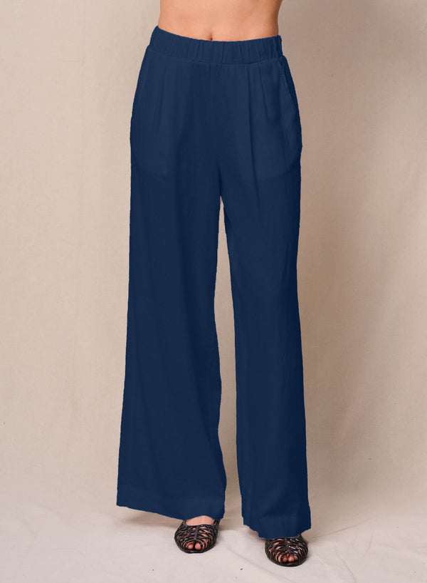 Linen Oversized Shirt & Linen Pull-On Trouser in New Navy
