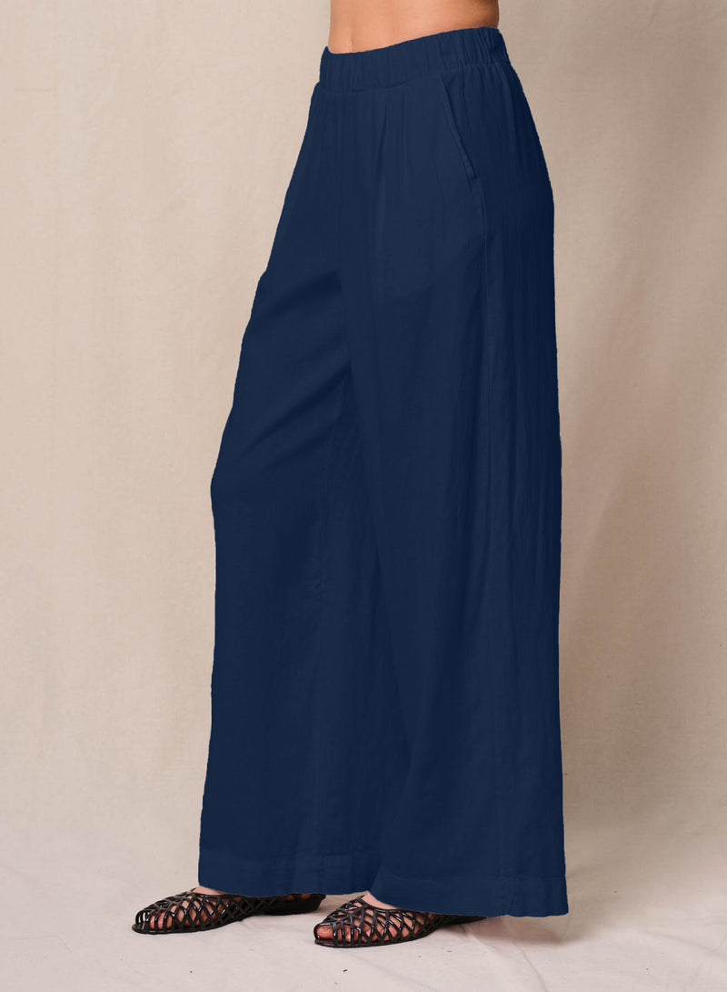 Linen Oversized Shirt & Linen Pull-On Trouser in New Navy