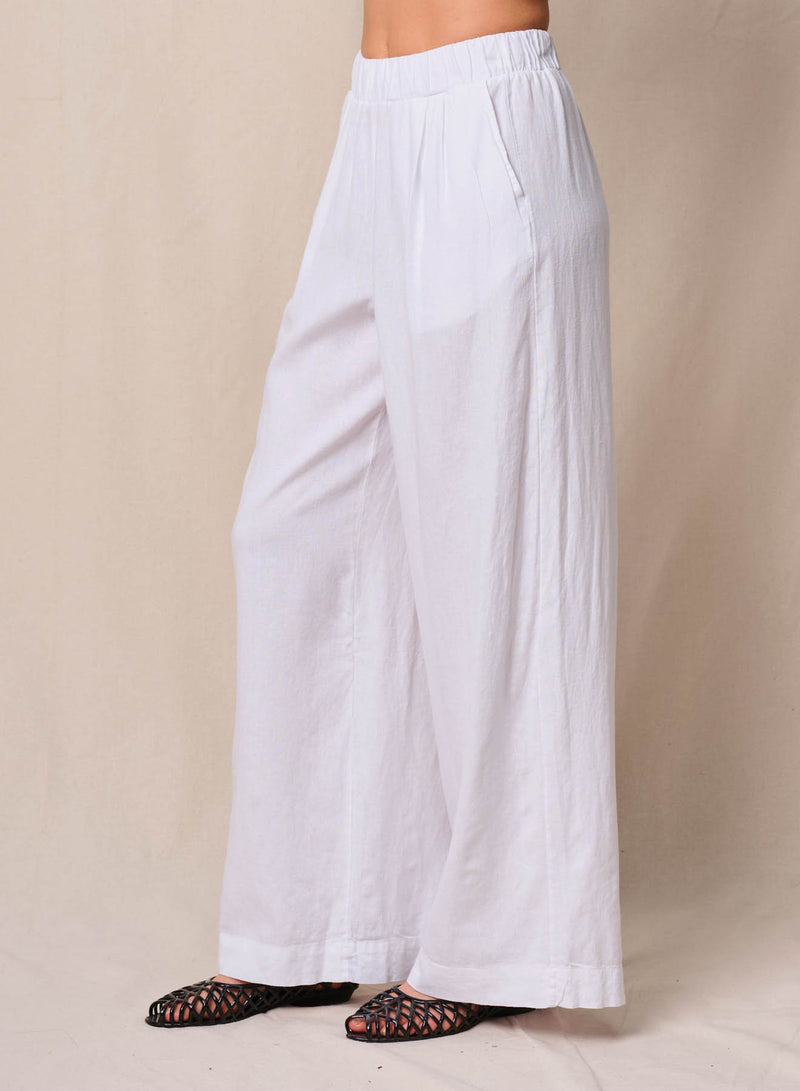 Linen Oversized Shirt & Linen Pull-On Trouser in White