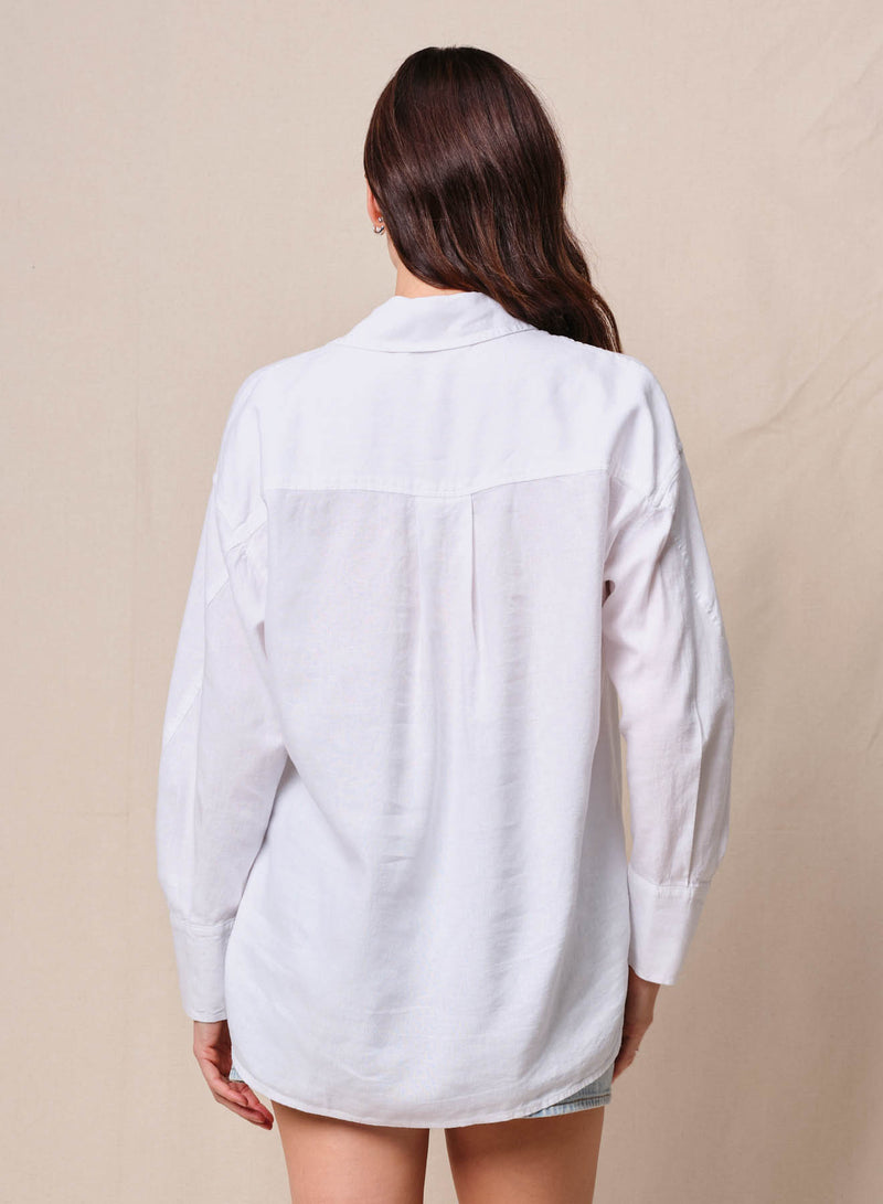 Linen Oversized Shirt & Linen Pull-On Trouser in White