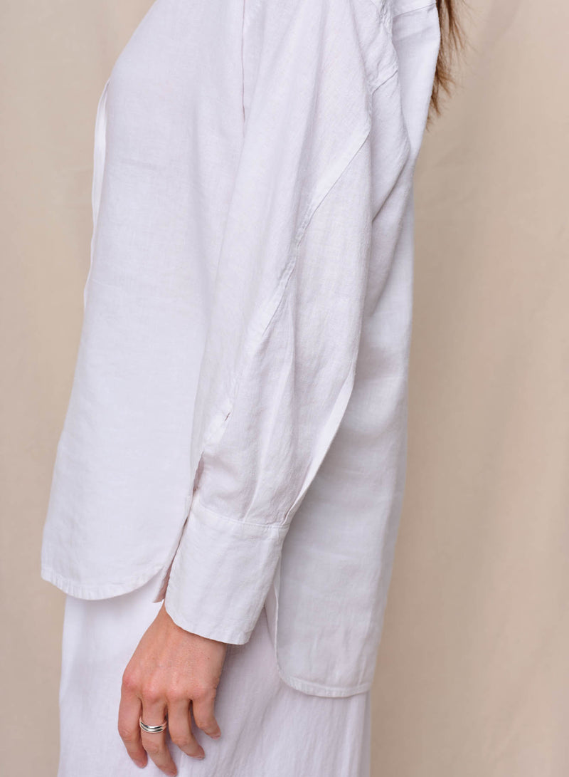 Linen Oversized Shirt & Linen Pull-On Trouser in White