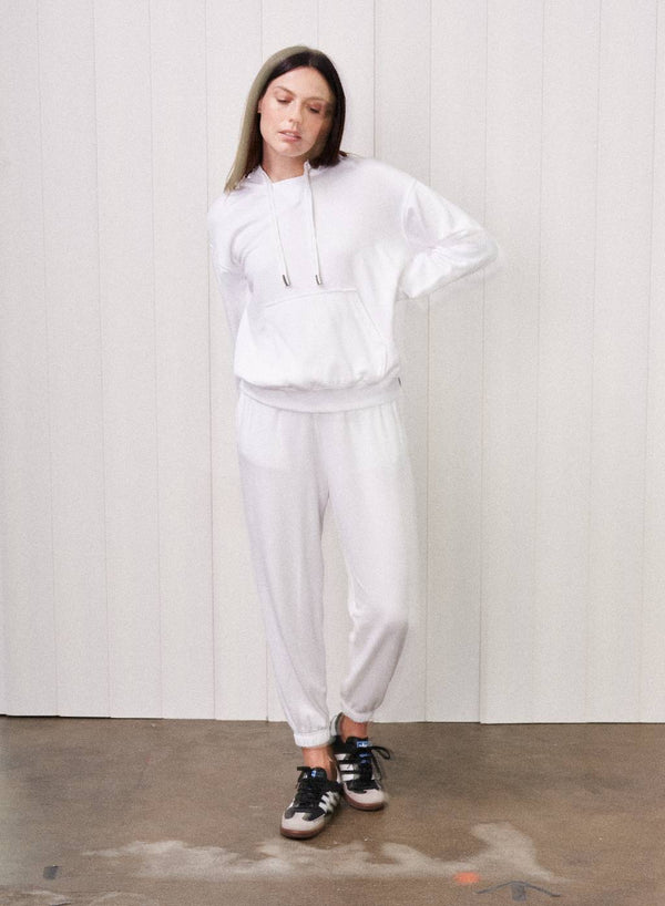 Softest Fleece Hoodie Pullover & Softest Fleece Sweatpant in White