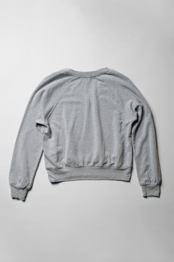 Softest Fleece Raglan V-Neck Pullover in Heather Grey