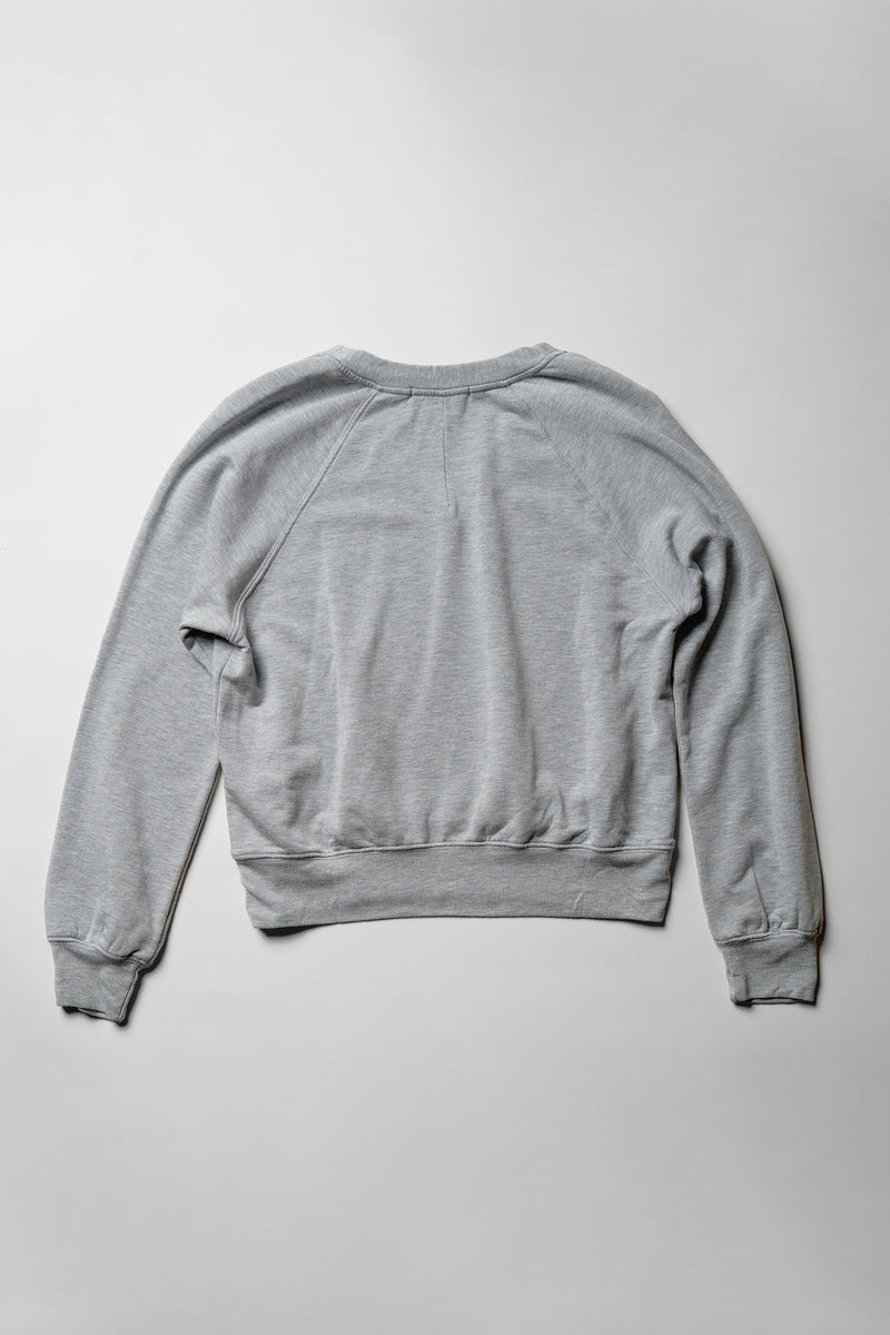 Softest Fleece Raglan V-Neck Pullover in Heather Grey