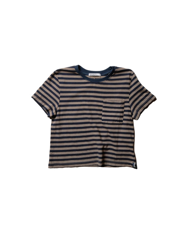 Preppy Stripe Boxy Tee in Thyme