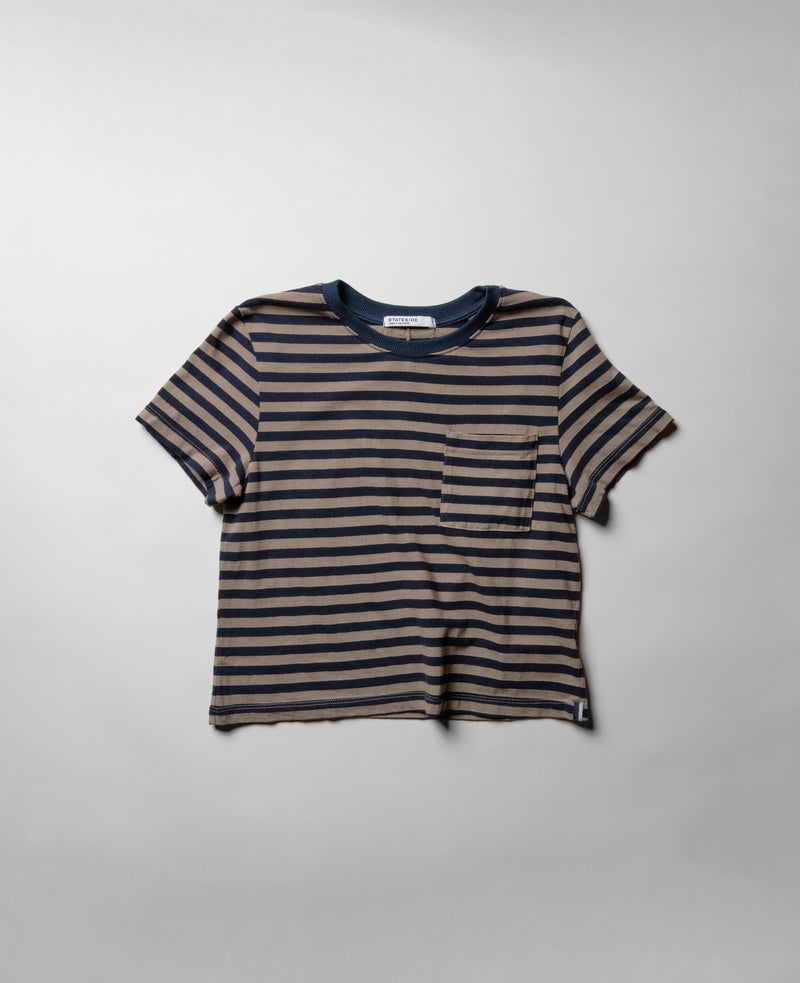 Preppy Stripe Boxy Tee in Thyme
