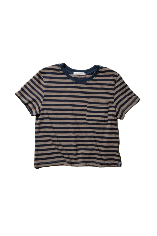 Preppy Stripe Boxy Tee in Thyme