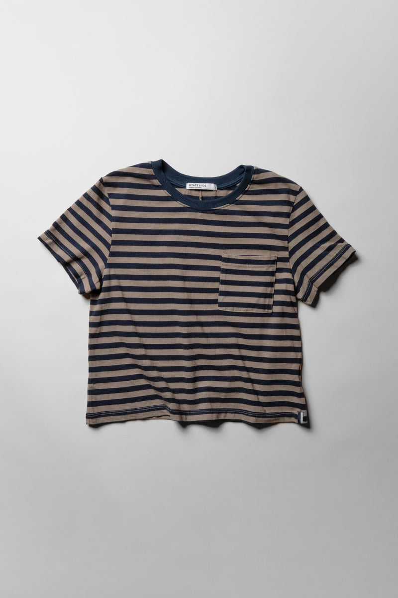 Preppy Stripe Boxy Tee in Thyme