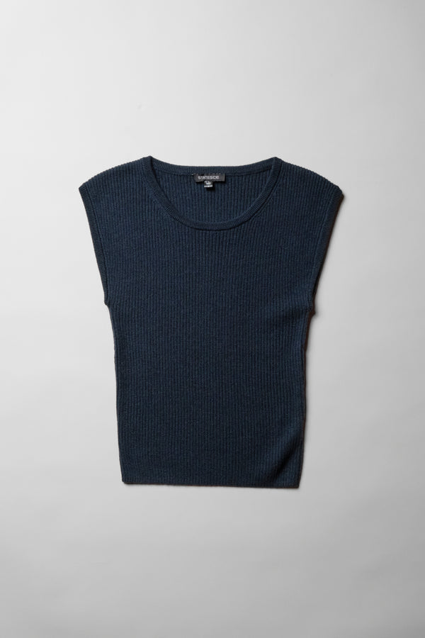 Shell Tank Sweater in New Navy