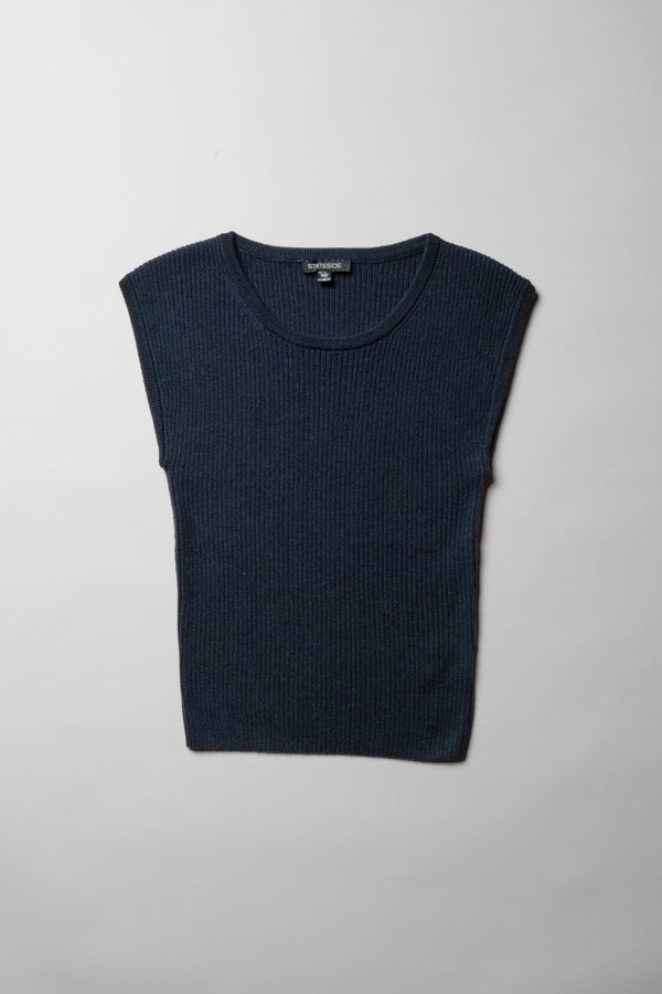 Shell Tank Sweater in New Navy