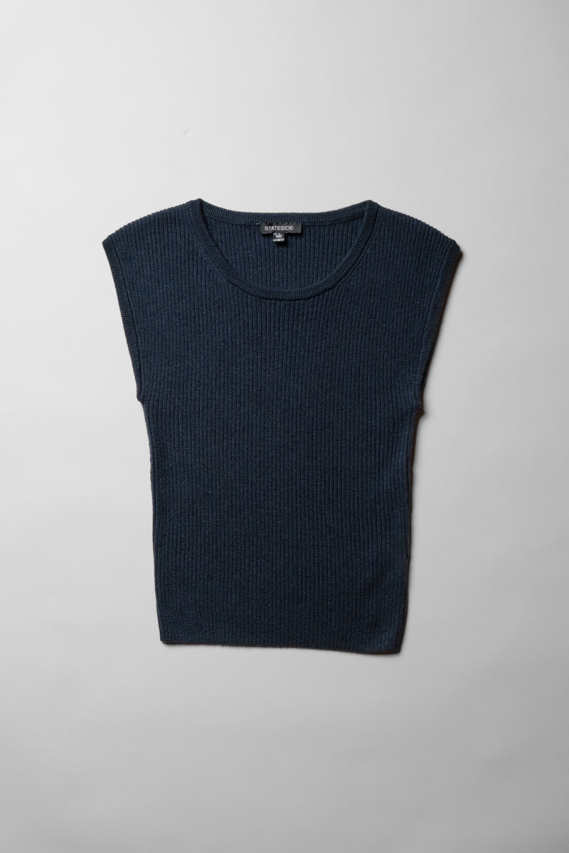 Shell Tank Sweater in New Navy