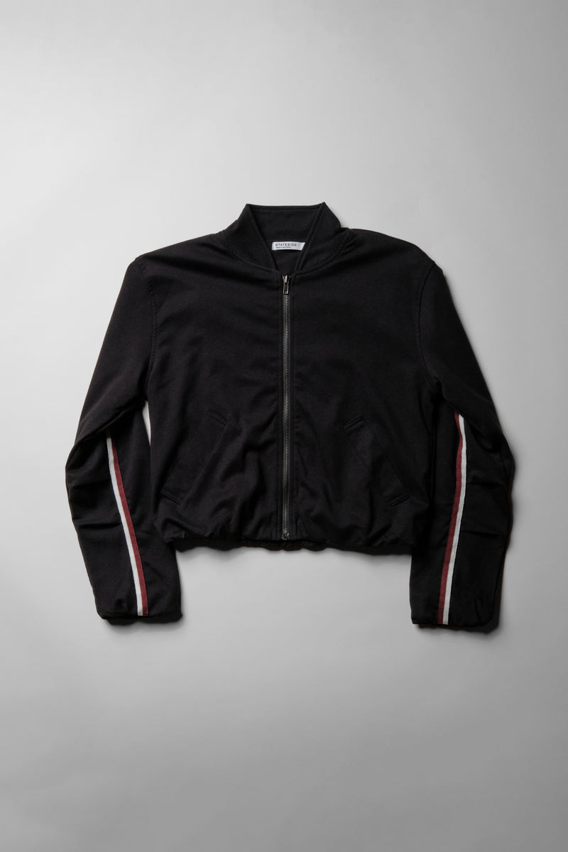 Luxe Ponte Bomber Jacket in Black