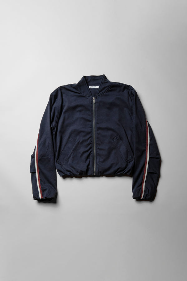 Luxe Ponte Bomber Jacket in New Navy