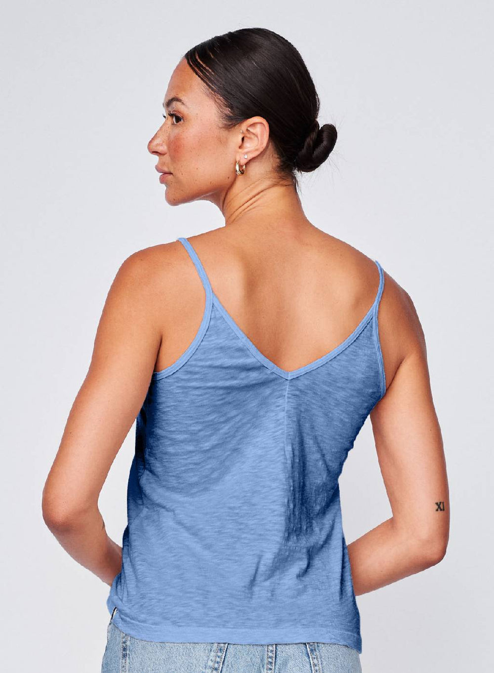 Supima Slub Jersey V-Neck Cami in Soft Blue – shopstateside.us