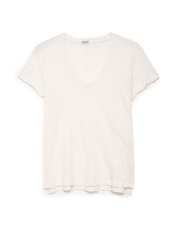 cream supima v-neck tee
