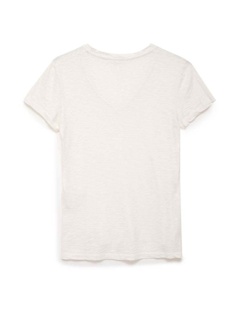cream supima v-neck tee