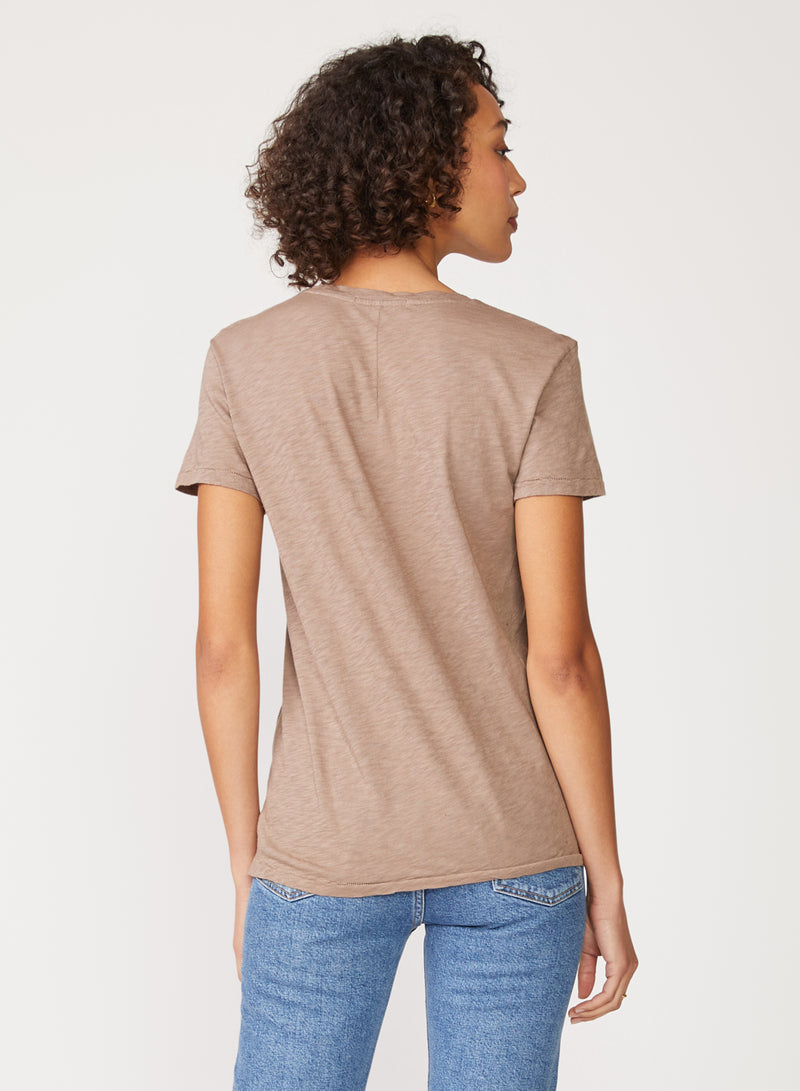 tan supima v-neck tee