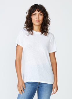 Supima Slub Jersey Short Sleeve T-Shirt in White - front view